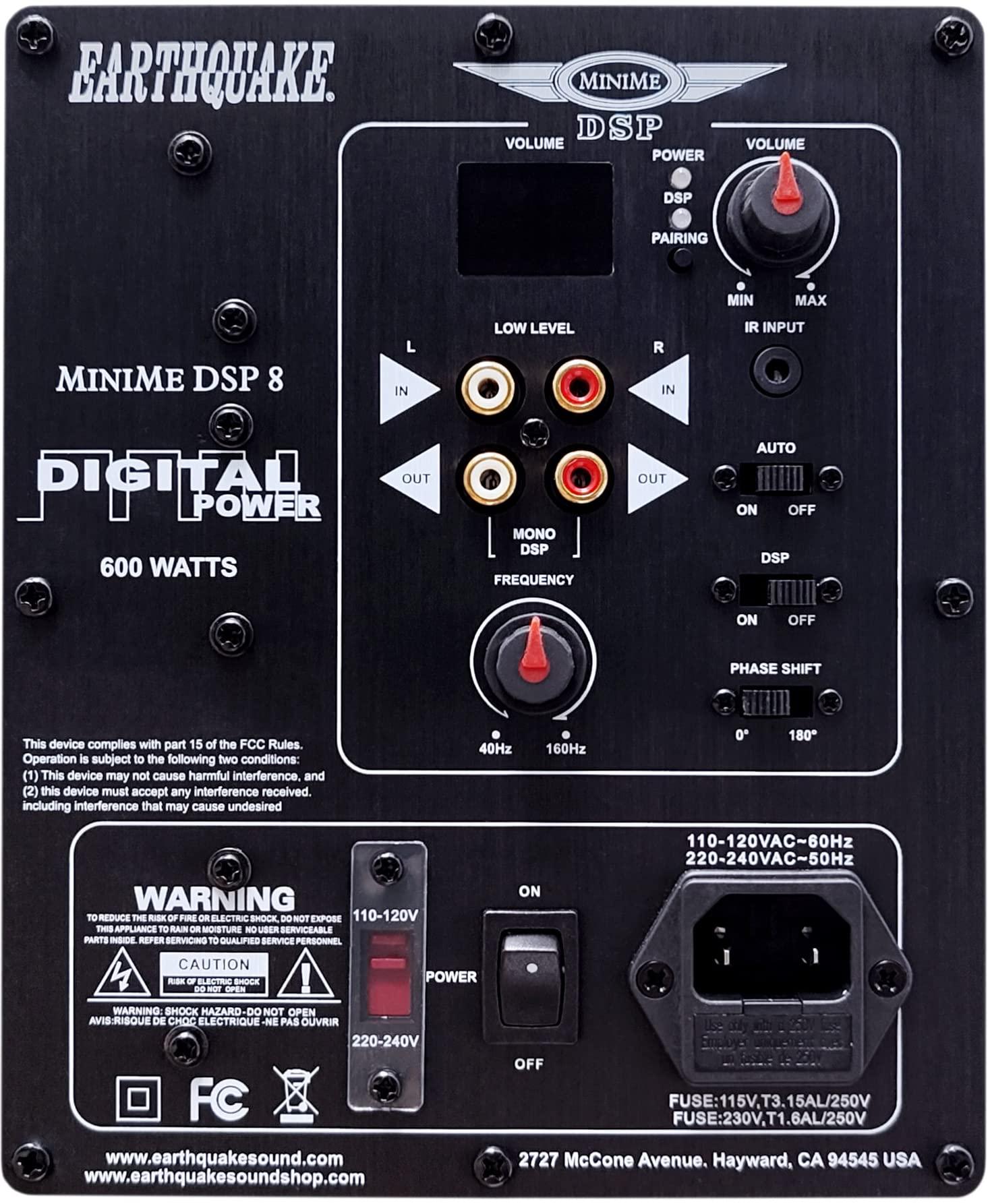 EARTHQUAKE EARTHQUAKE Sound MiniMe DSP P8 8-inch Powered Subwoofer with DSP Control and SLAPS Passive Radiator Technology, White