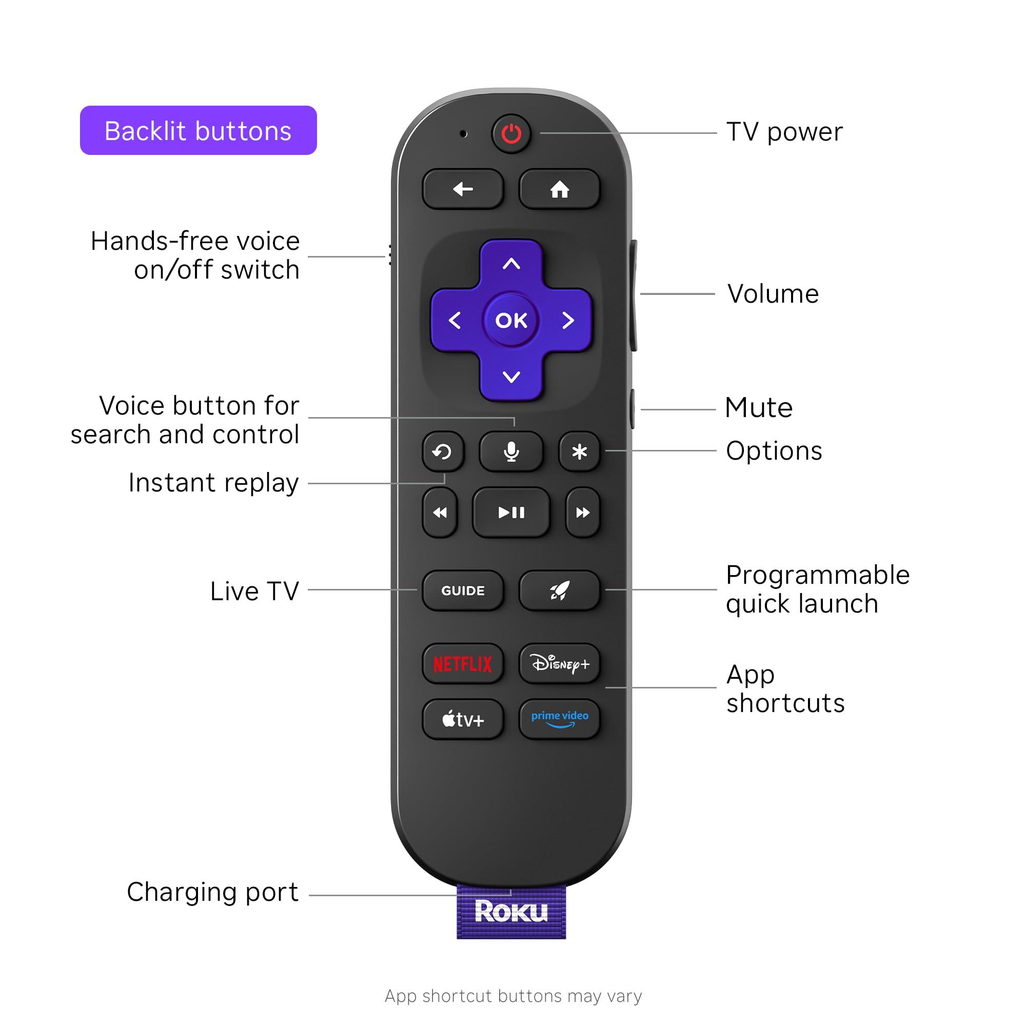 Roku Roku Ultra 2024 - Ultimate Streaming Player - 4K Streaming Device for TV with HDR10+, Dolby Vision & Atmos - Bluetooth & Wi-Fi 6- Rechargeable Voice Remote Pro with Backlit Buttons - Free & Live TV