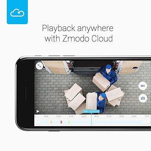 Zmodo Zmodo 1080p Full HD Outdoor Wireless Security Camera System, 4 Pack Smart Home Indoor Outdoor WiFi IP Cameras with Night Vision, Plug-In, Compatible with Alexa