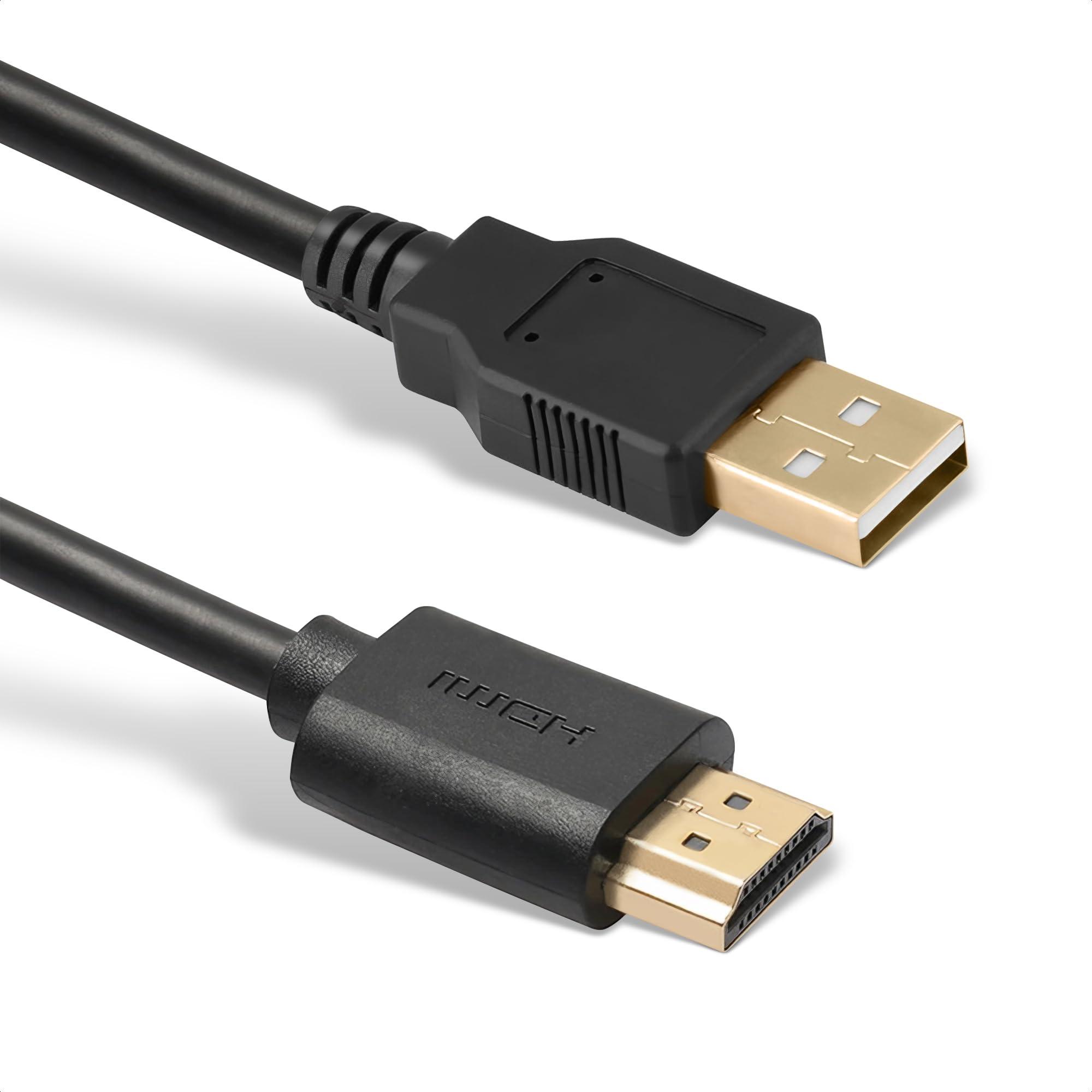 PIKTIME HDMI to USB Cable For Charging - 0.5m/1.64ft USB to HDMI Cable USB A to HDMI 2.0 Cable HDMI to USB Adapter HDMI USB Cable For Charge HDMI to USB Cord - USB Male to HDMI Male HDMI Cable to USB 2.0