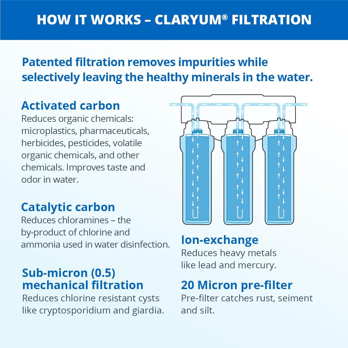 Aquasana Aquasana Under Sink Water Filter System - Reduces PFAS, Lead, & Chlorine in Drinking Water - Under Counter Claryum Filtration for Kitchen - 3-Stage Max Flow - Oil-Rubbed Bronze Faucet - AQ-5300+.62