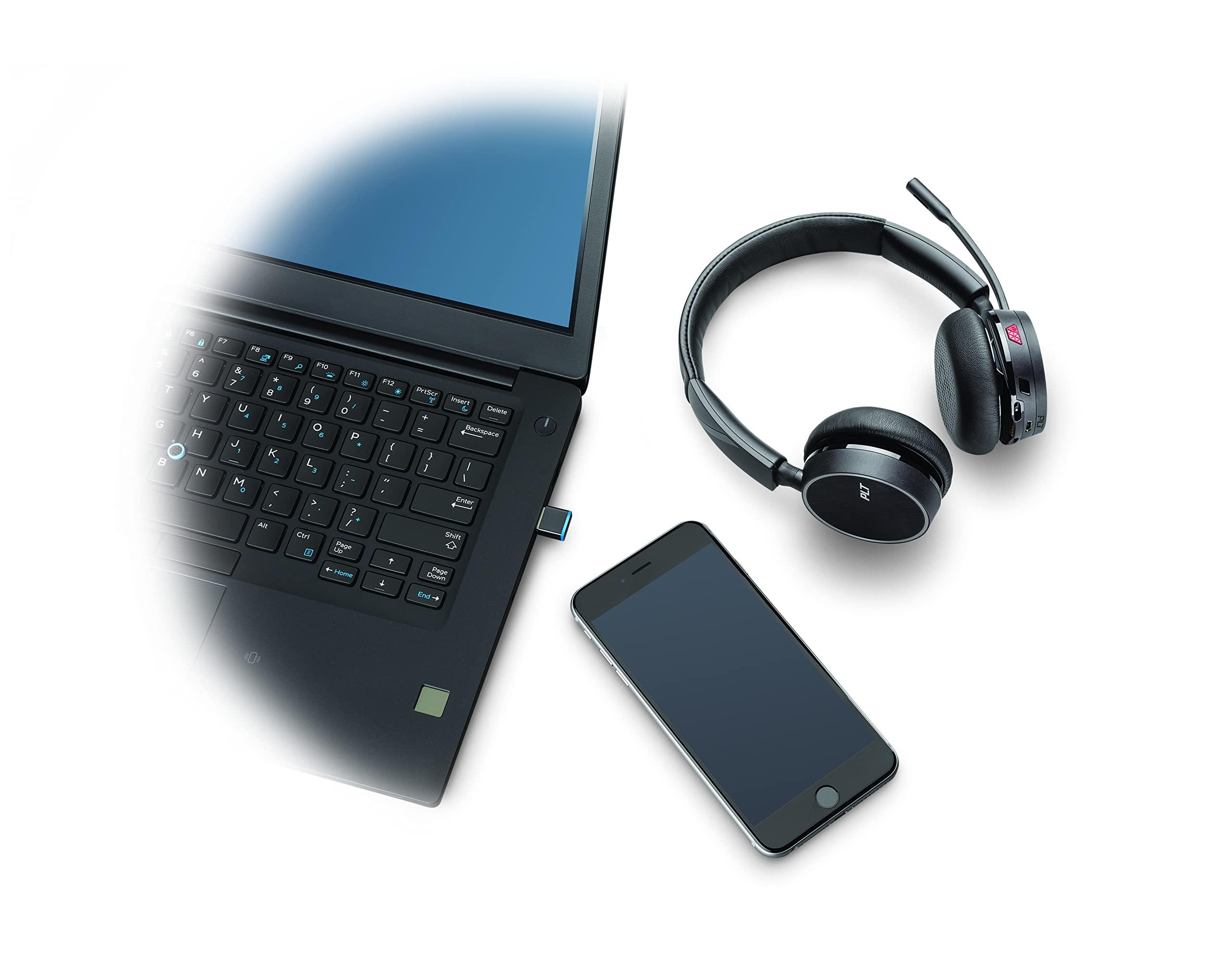 Poly Plantronics - Voyager 4220 UC USB-C (Poly) - Bluetooth Dual-Ear (Stereo) Headset - Connect to PC, Mac, & Desk Phone - Noise Canceling - Works with Teams, Zoom & More