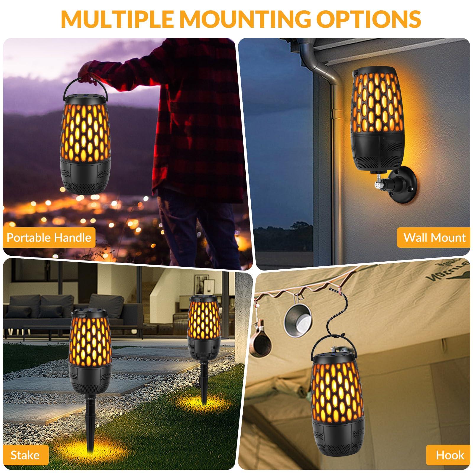 Boopp Outdoor Speakers with Lights, Mens Gifts for Birthday ,Portable Bluetooth Speaker,HD Stereo Sound,Multi-Sync up to 100 Speakers Auto-Pairing IPX7 Waterproof for Patio/Pool/Camping Cool Gadgets 2 Pack