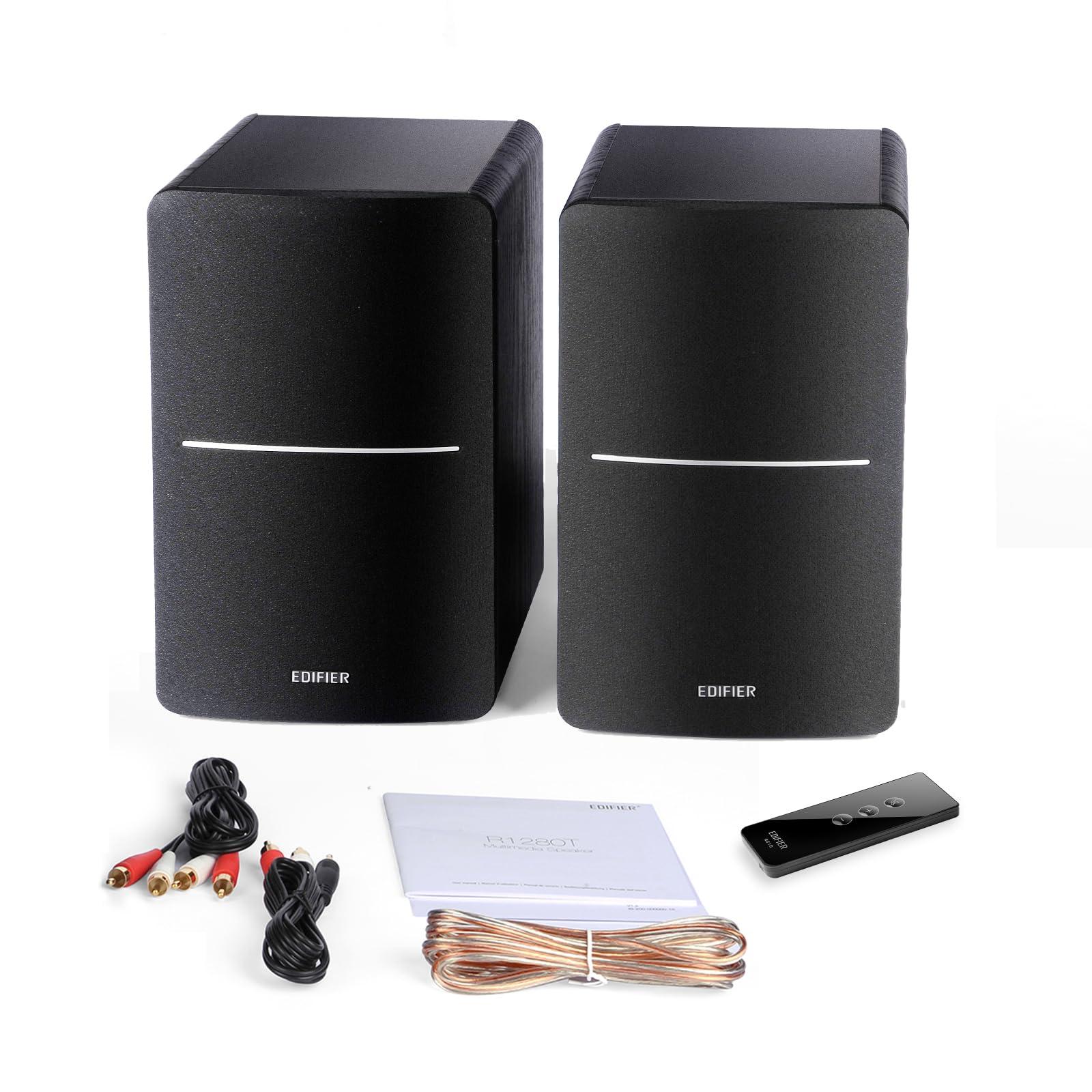 Edifier Edifier R1280T Powered Bookshelf Speakers - 2.0 Active Near Field Studio Monitor Speaker - Black - 42 Watts RMS