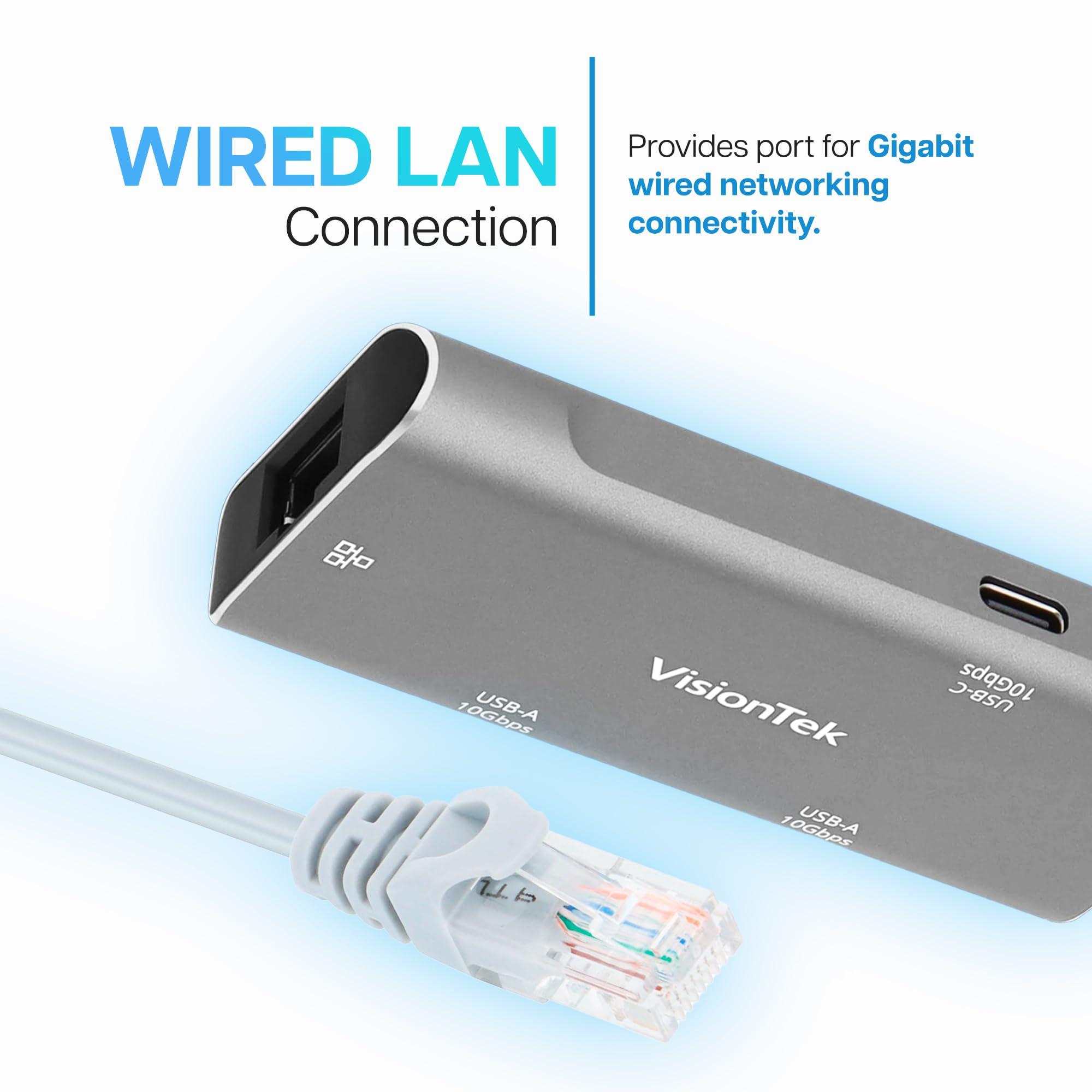 VisionTek VisionTek USB-C Hub with Ethernet, 2X USB-A, 1x USB-C for MacBook, Windows, Chromebook - Portable Bus Powered Adapter