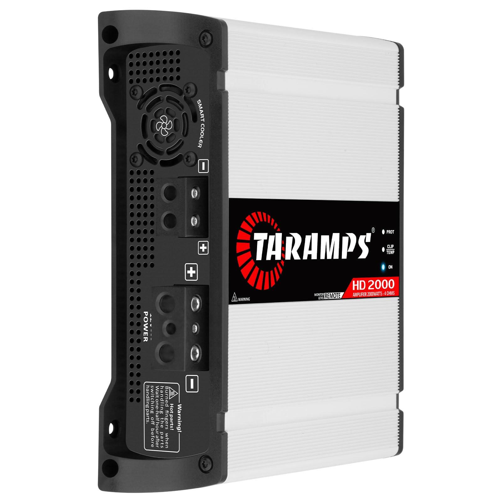 Taramp's Taramps HD 2000 4 Ohms 1 Channel 2000 Watts RMS MAX Full Range Car Audio, Monoblock, LED Monitor Indicator, Class D Amplifier, Crossover, White 2k amp