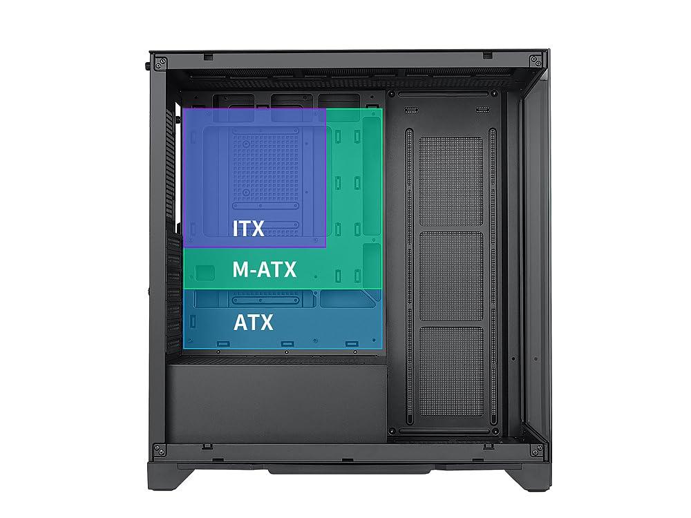 Bluegears Bluegears Bgears b-Pellucid ATX Gaming PC Case. Front and Side Tempered Glass Design with Built in USB C Port. (Fans are Sold Separately!!).
