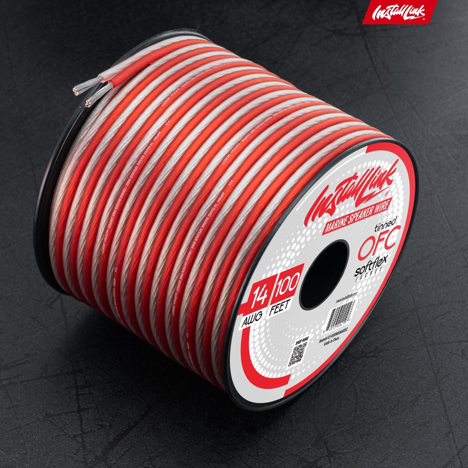 Install Link Marine 14 AWG Gauge Speaker Wire Cable, Tinned OFC (100 Feet) by Install Link