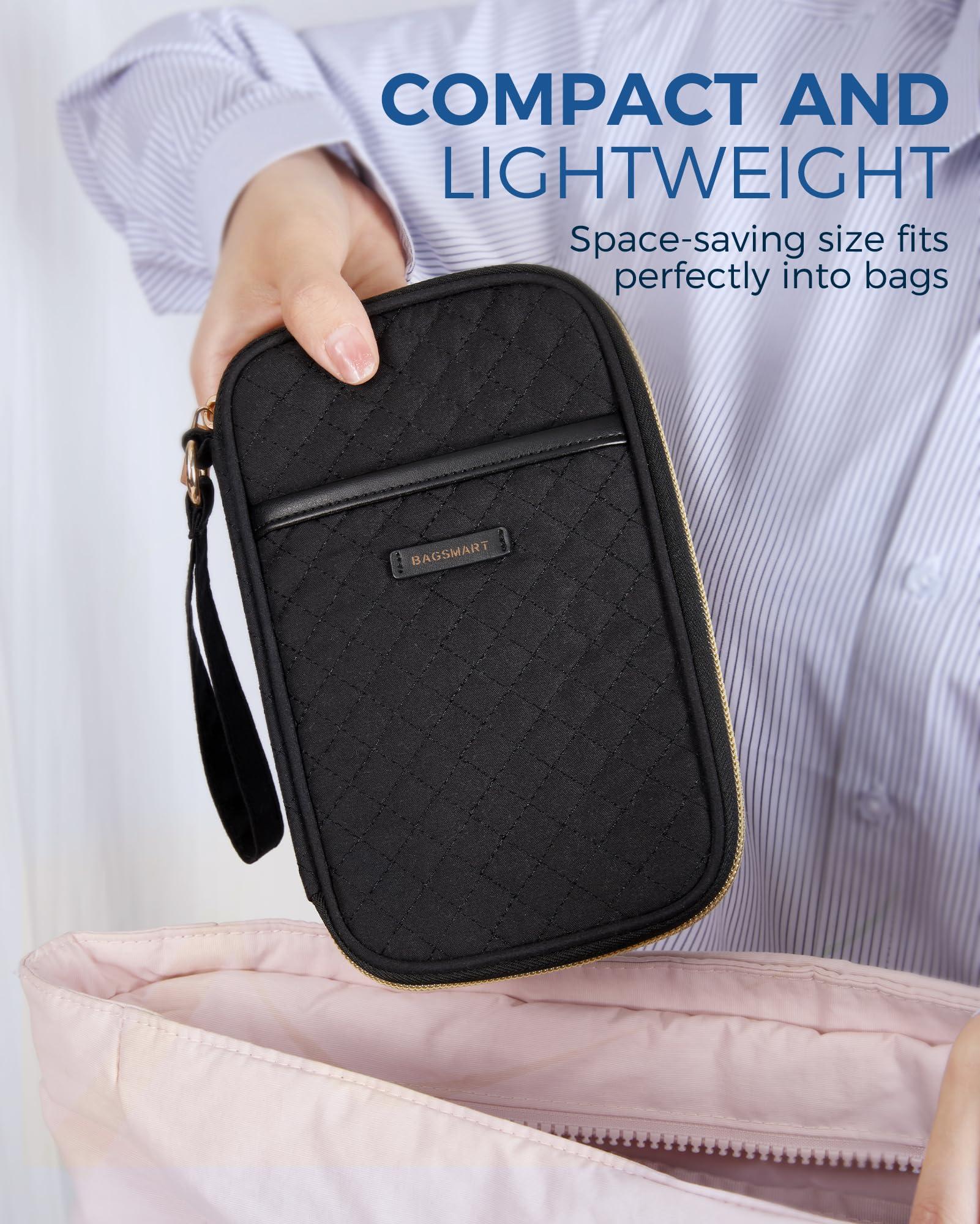 BAGSMART BAGSMART Electronic Cord Cable Organizer Travel Bag Case, Double Layers Tech Electronic Bag, Essentials for Charger, Cable, Phone, Flash drive, Black