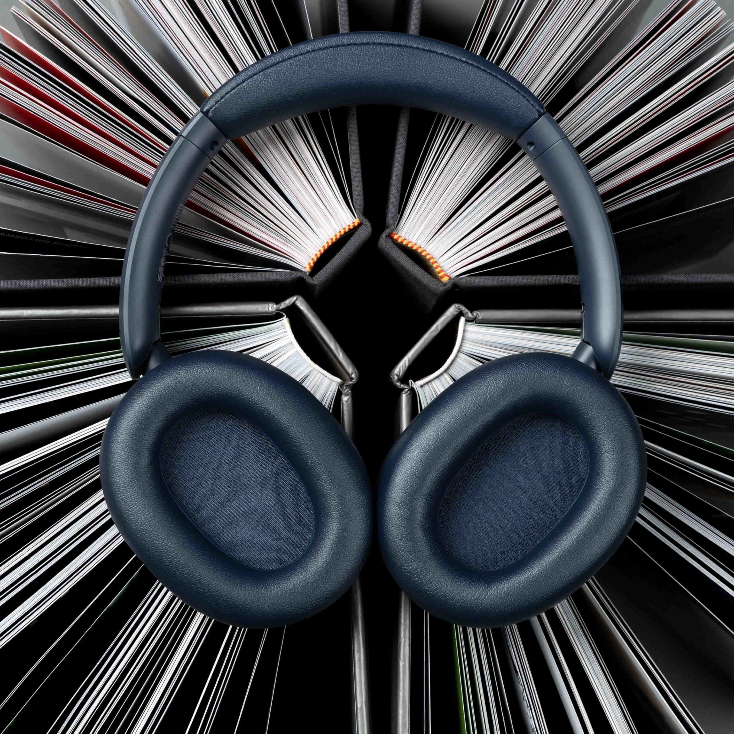 Edifier Edifier V80 Hybrid Active Noise Cancelling Headphones, True Wireless Over Ear Bluetooth Headset with 45H Playtime Hi-Res Audio Fast Charging Multipoint Connection for Travel Home Office (Navy)