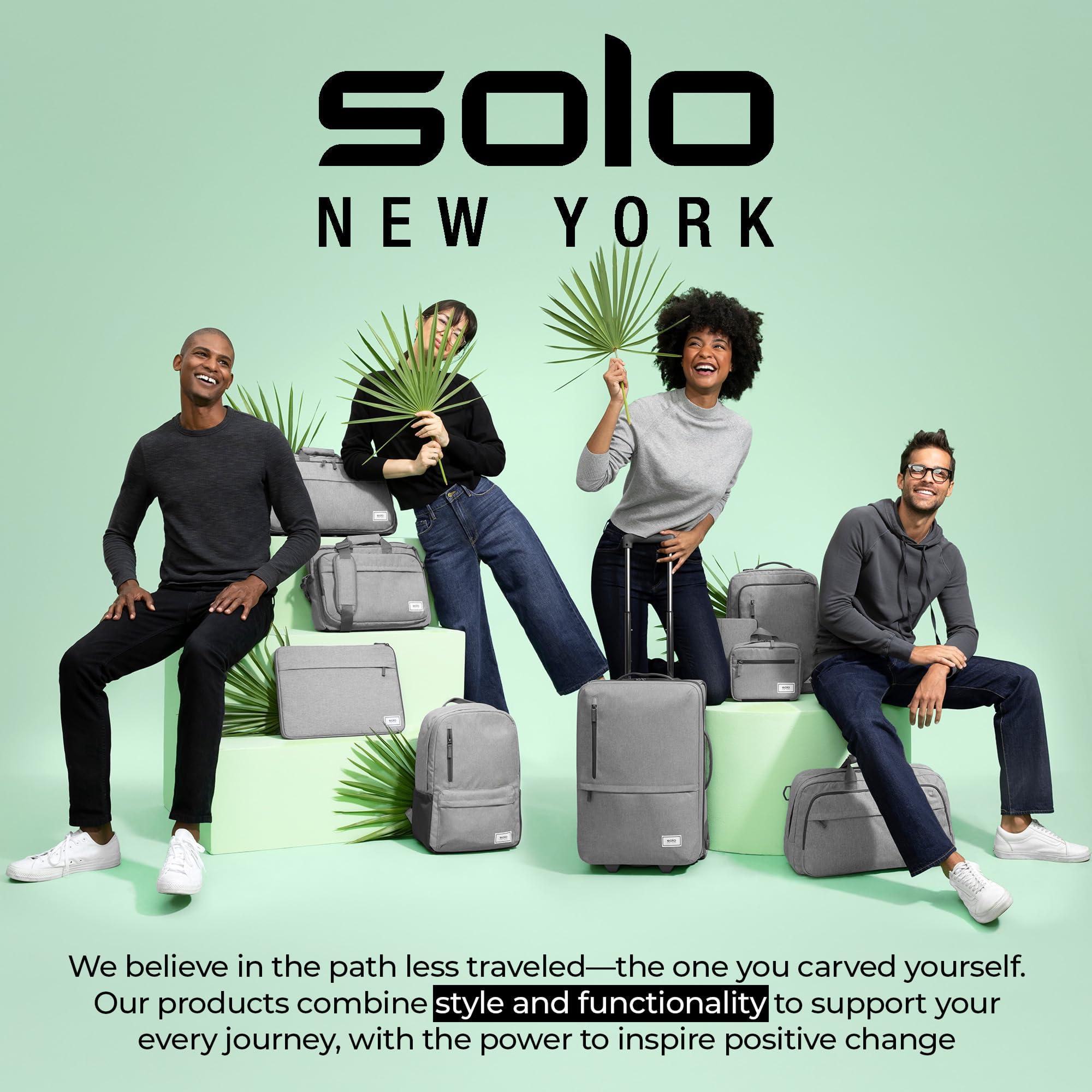 Solo New York Solo New York Laptop Backpack for Women & Men -Carry On Bookbag for Travel & Work, Lightweight Bag, Side Mesh Pockets, Padded Straps, Fits 15.6" Computer - Region, Grey