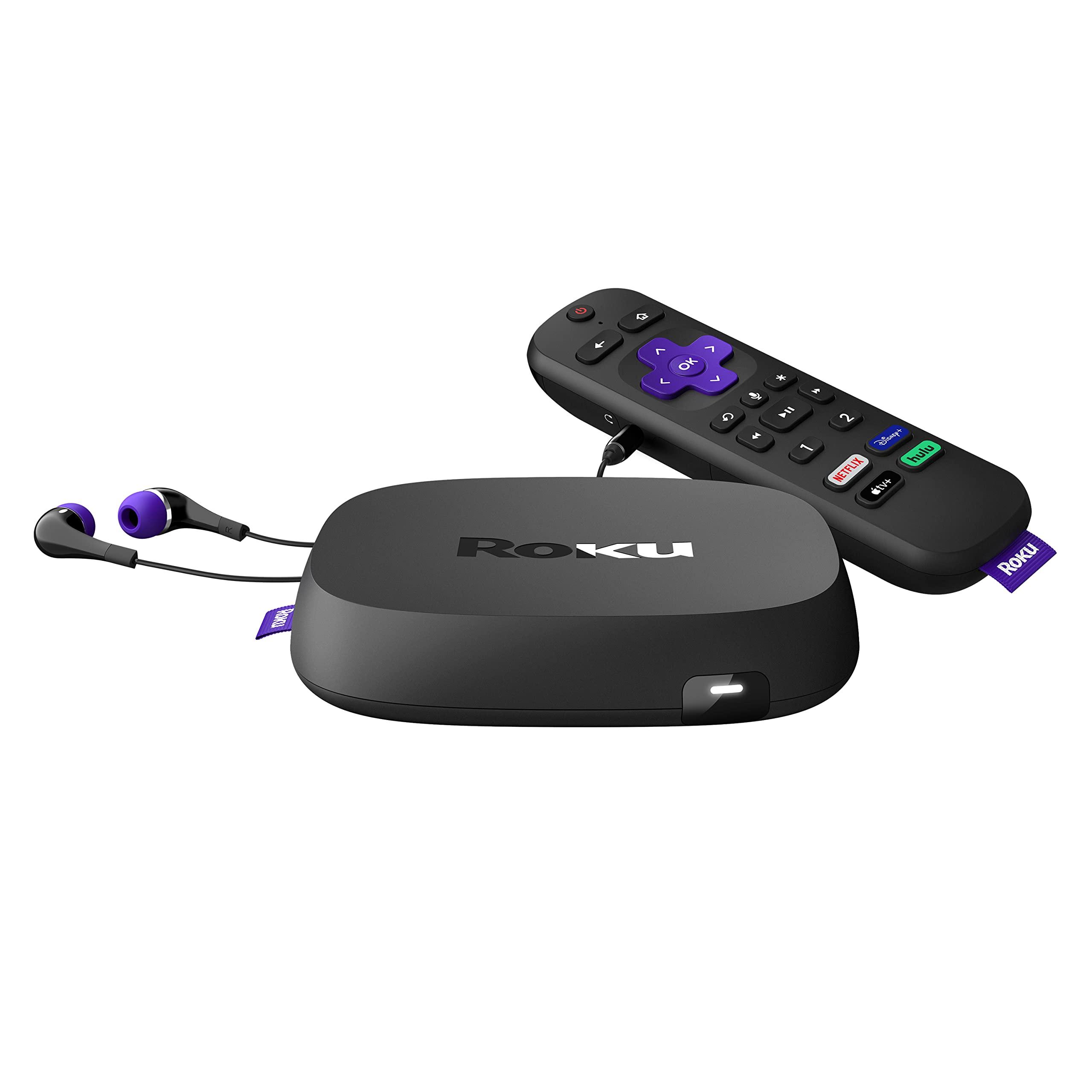 Roku Roku Ultra | Streaming Device HD/4K/HDR/Dolby Vision with Dolby Atmos, Bluetooth Streaming, and Roku Voice Remote with Headphone Jack and Personal Shortcuts, includes Premium HDMI® Cable