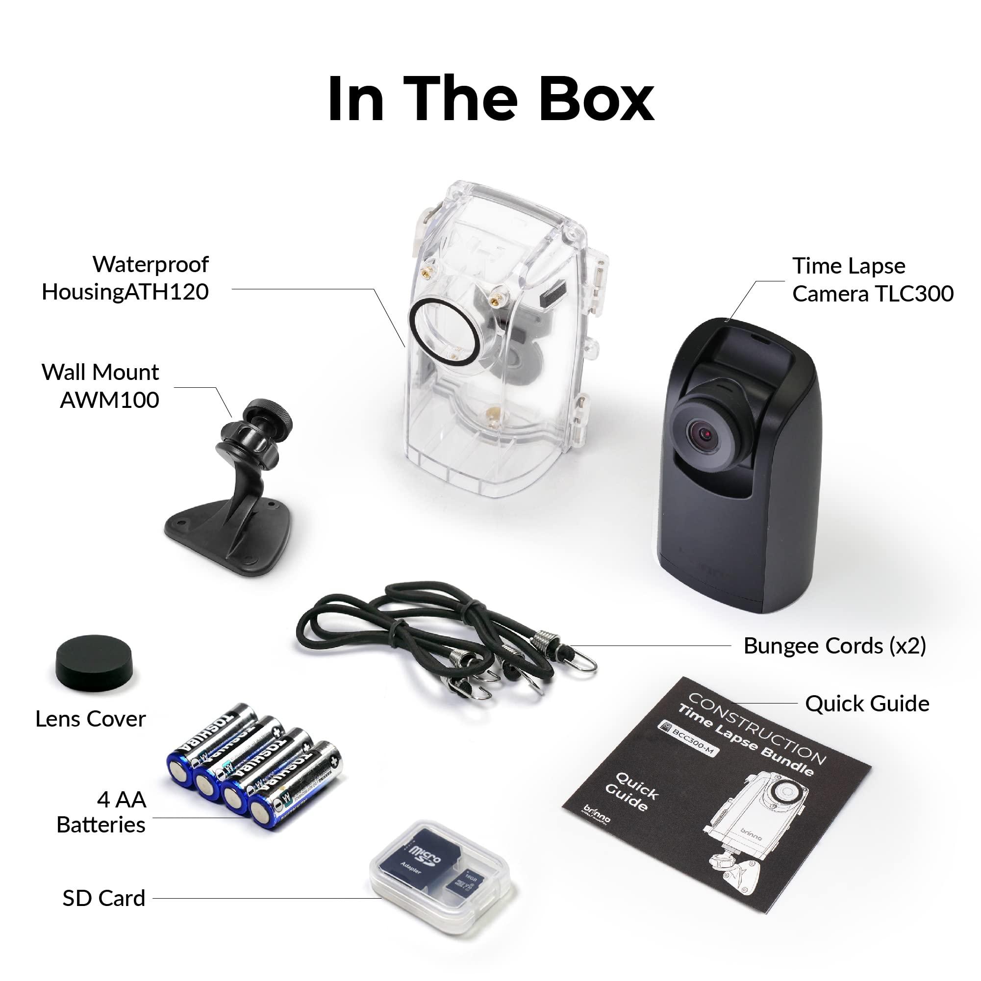 Brinno Brinno Time Lapse Camera BCC300-M - Outdoor Construction Jobsite, Plant, Weather Timelapse Camera - LCD Screen, Extended Battery Life, IPX4 Water-Resistant, Wall Mount