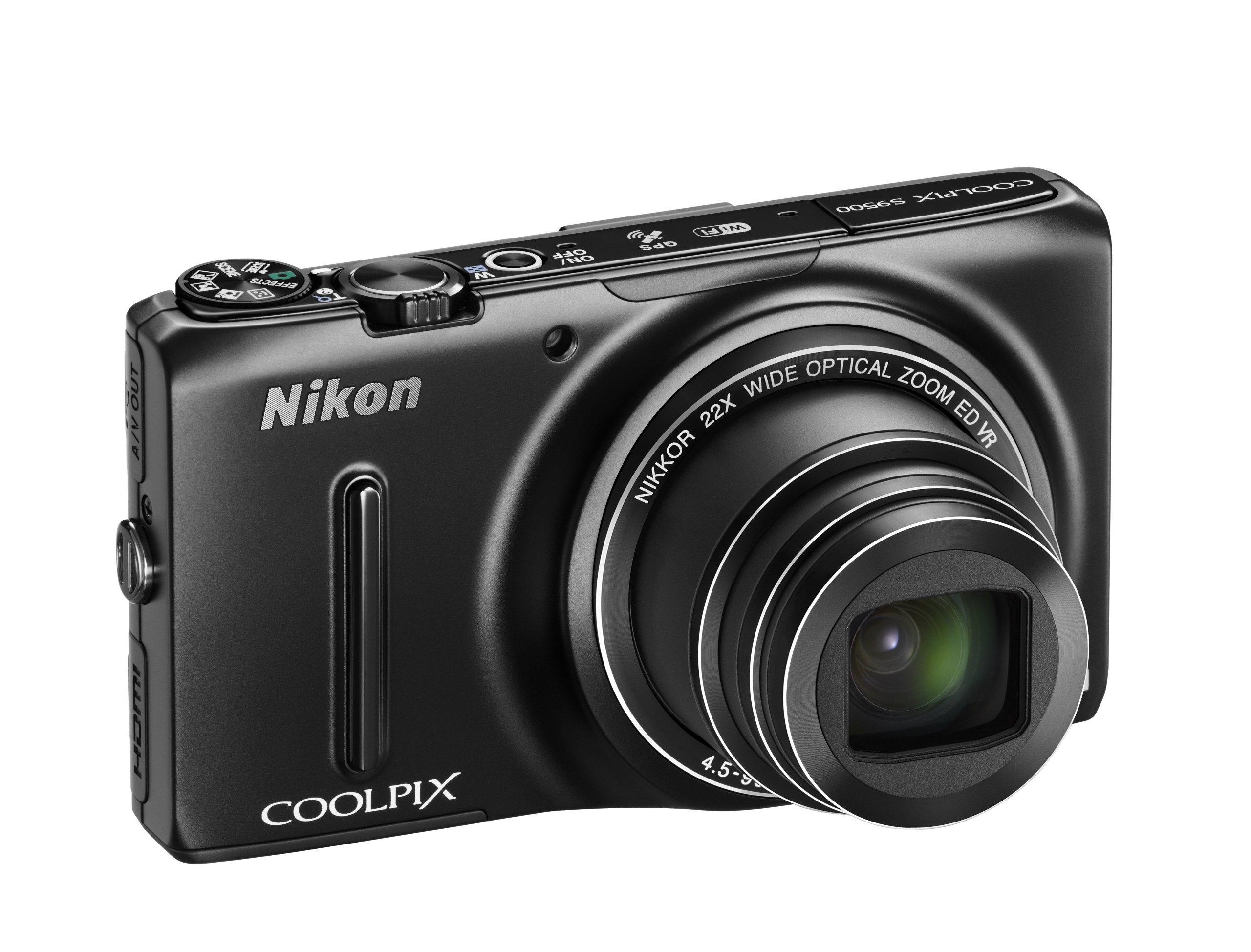 Nikon Nikon COOLPIX S9500 Wi-Fi Digital Camera with 22x Zoom and GPS (Black) (Old Model) (Renewed)