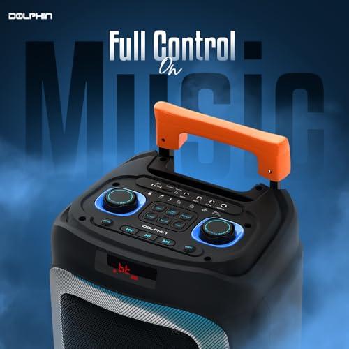 Dolphin Dolphin New SP-1060RBT: Crisp & DEEP BASS - Dual 10\" Bluetooth Portable Speaker w/Light Show - Rechargeable Speaker | Immersive Sound, Vibrant LED Lights, Wireless Connectivity