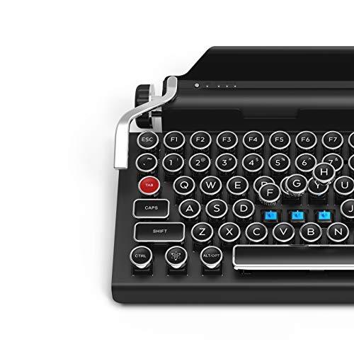 QWERKYTOYS QWERKYTOYS Qwerkywriter S Typewriter Inspired Retro Mechanical Wired & Wireless Keyboard with Tablet Stand