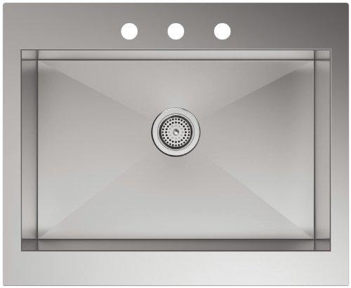 Kohler KOHLER Vault 30" Single Bowl 18-Gauge Stainless Steel Farmhouse Apron Front Kitchen Sink with Three Faucet Holes Top Mount Installation K-3935-3-NA
