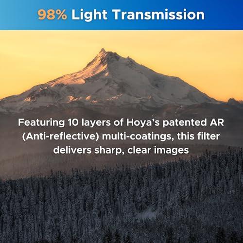 Hoya Hoya NXT Plus 43mm UV Filter Schott B270 Clear Glass with 10-Layer HMC Multi-Coating for 98% Light Transmission, Waterproof Top-Coat, Aluminum Frame - Camera Lens Filter for Sharp, Clear Images