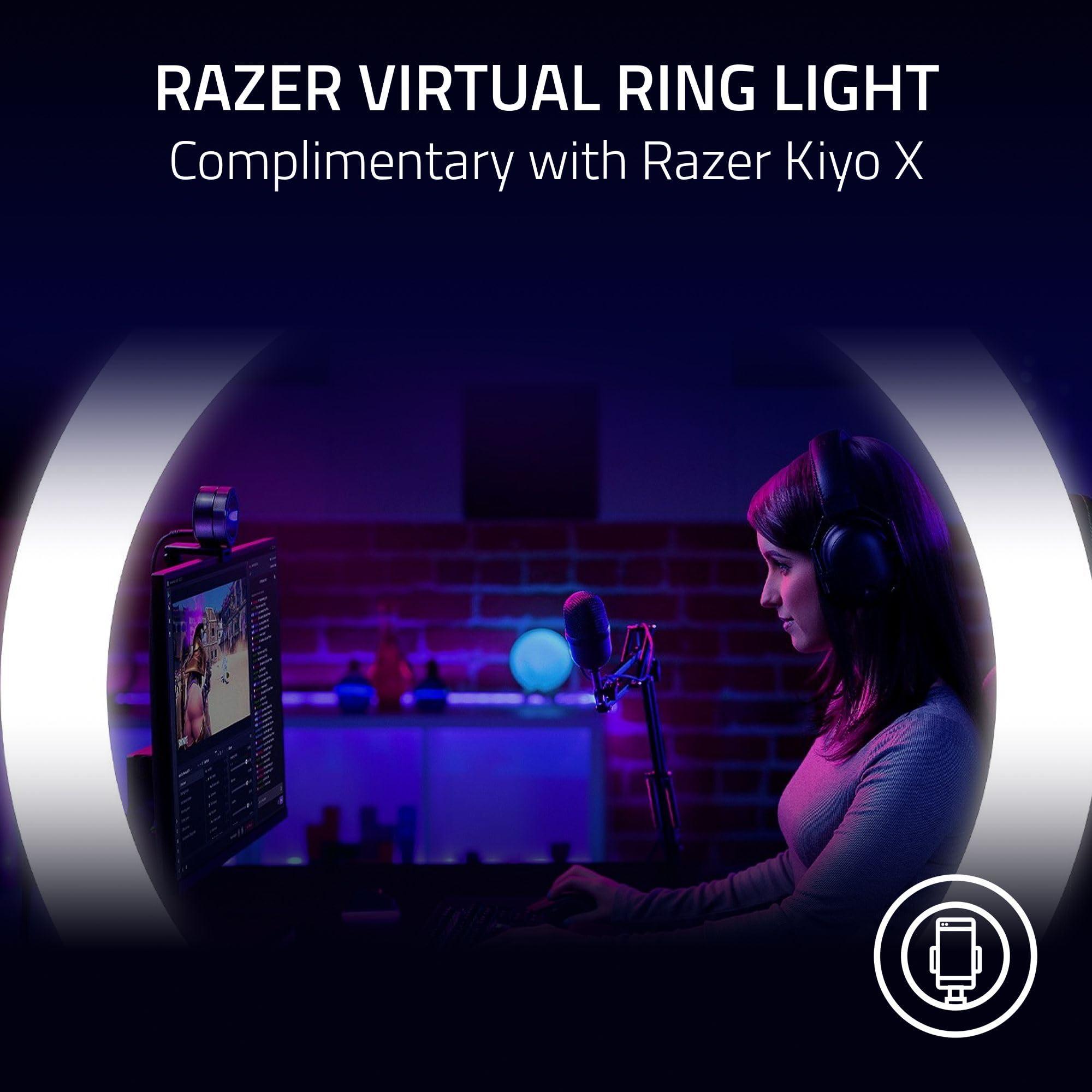 Razer Razer Kiyo X Full HD Streaming Webcam: 1080p 30FPS or 720p 60FPS - Auto Focus - Fully Customizable Settings - Flexible Mounting Options - Works with Zoom/Teams/Skype Conferencing Video Calling