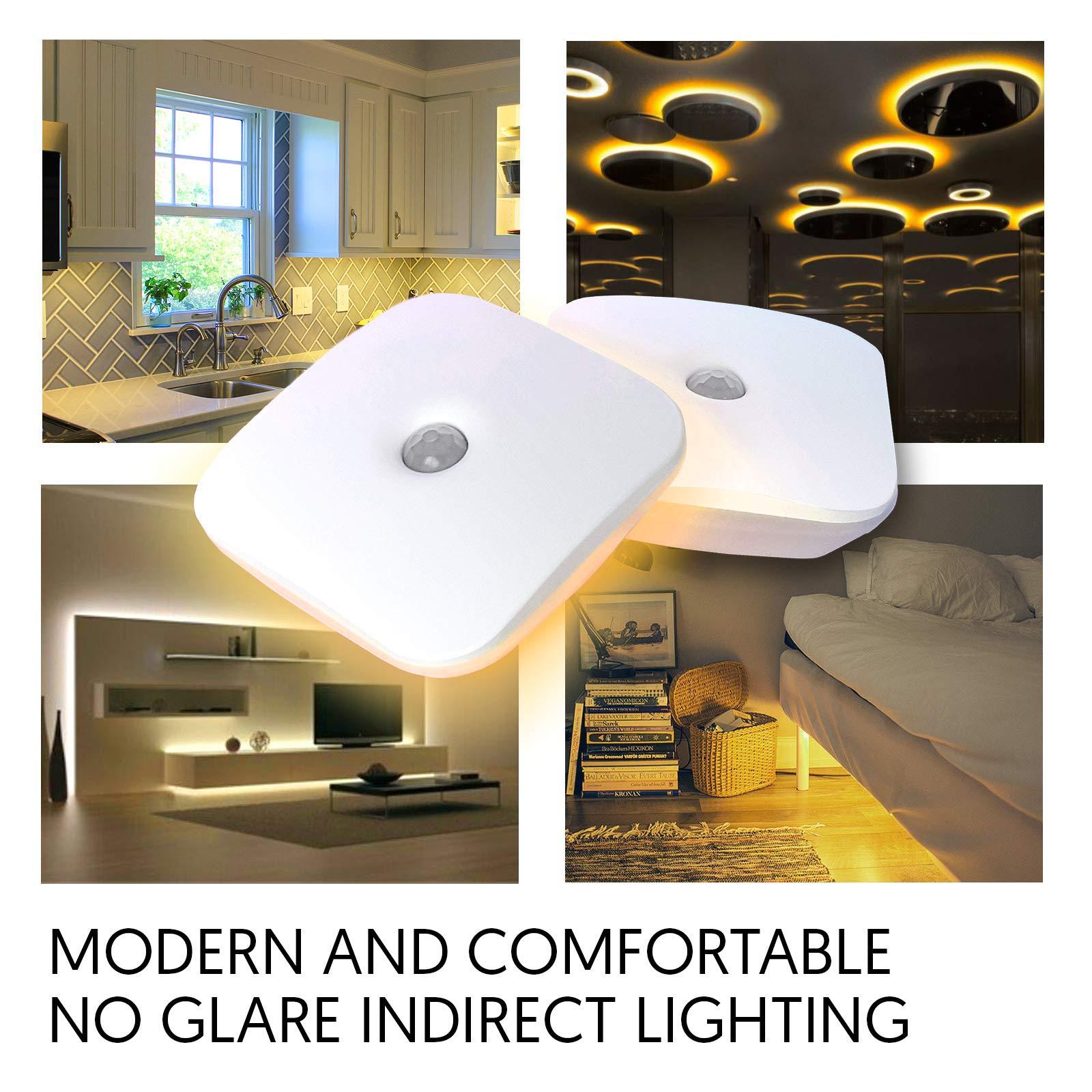 emagine A Sleep Aid LED Motion Sensor Portable Rechargeable Night Light Motion Activated Auto Sensor, Promotes melatonin Production and Healthy Sleep, ON-Off-Auto-Brightness Toggle, 2-Pack (Amber)