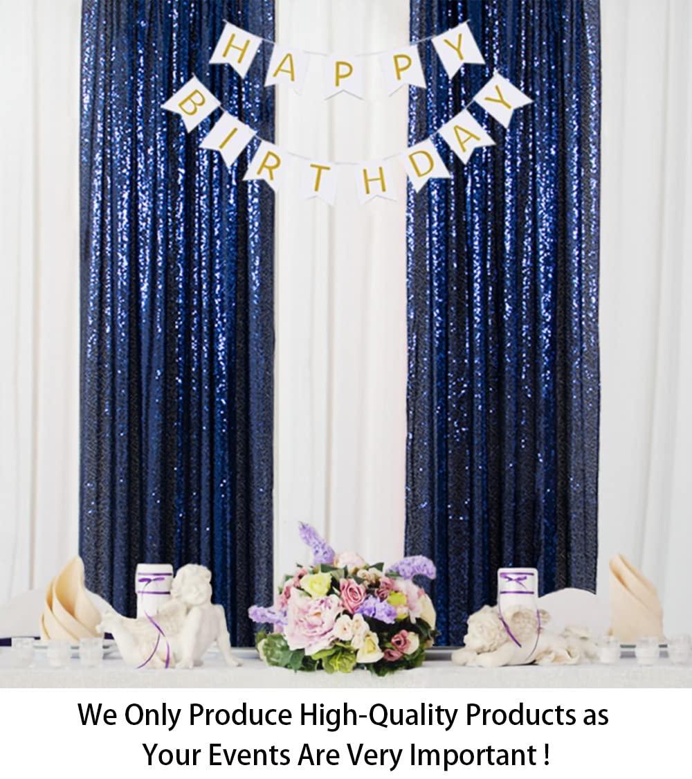 ShinyBeauty ShinyBeauty Sequin Backdrop Curtains 4 Panels Navy Blue 2FTx8FT Navy Blue Curtains Sequin Fabric Photo Backdrop Curtains Navy Blue Glitter Curtains for Party Baby Shower Backdrop Backgrounds