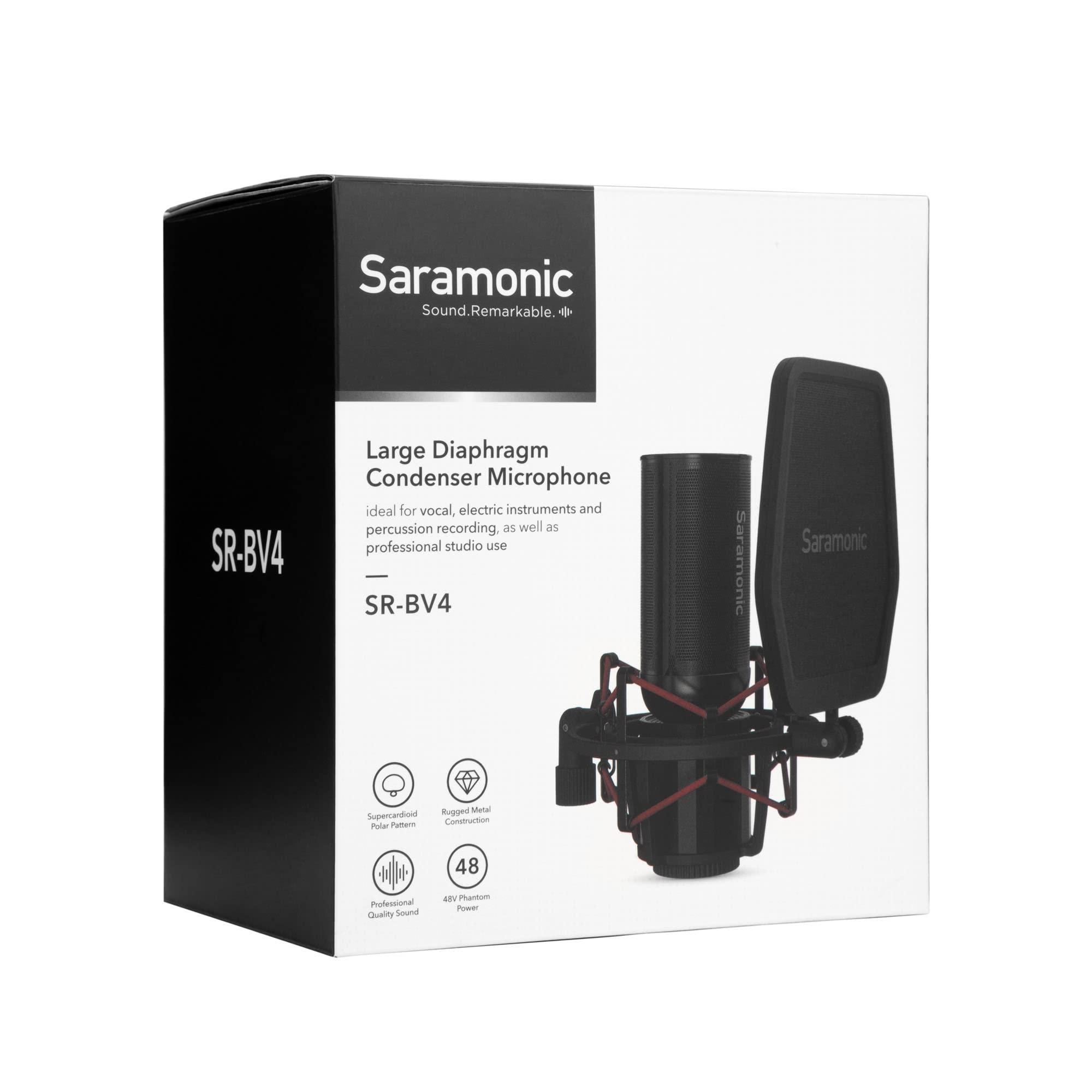 Saramonic Saramonic Supercardioid Large-Diaphragm Condenser Microphone with Shock Mount & Pop Filter (SR-BV4)