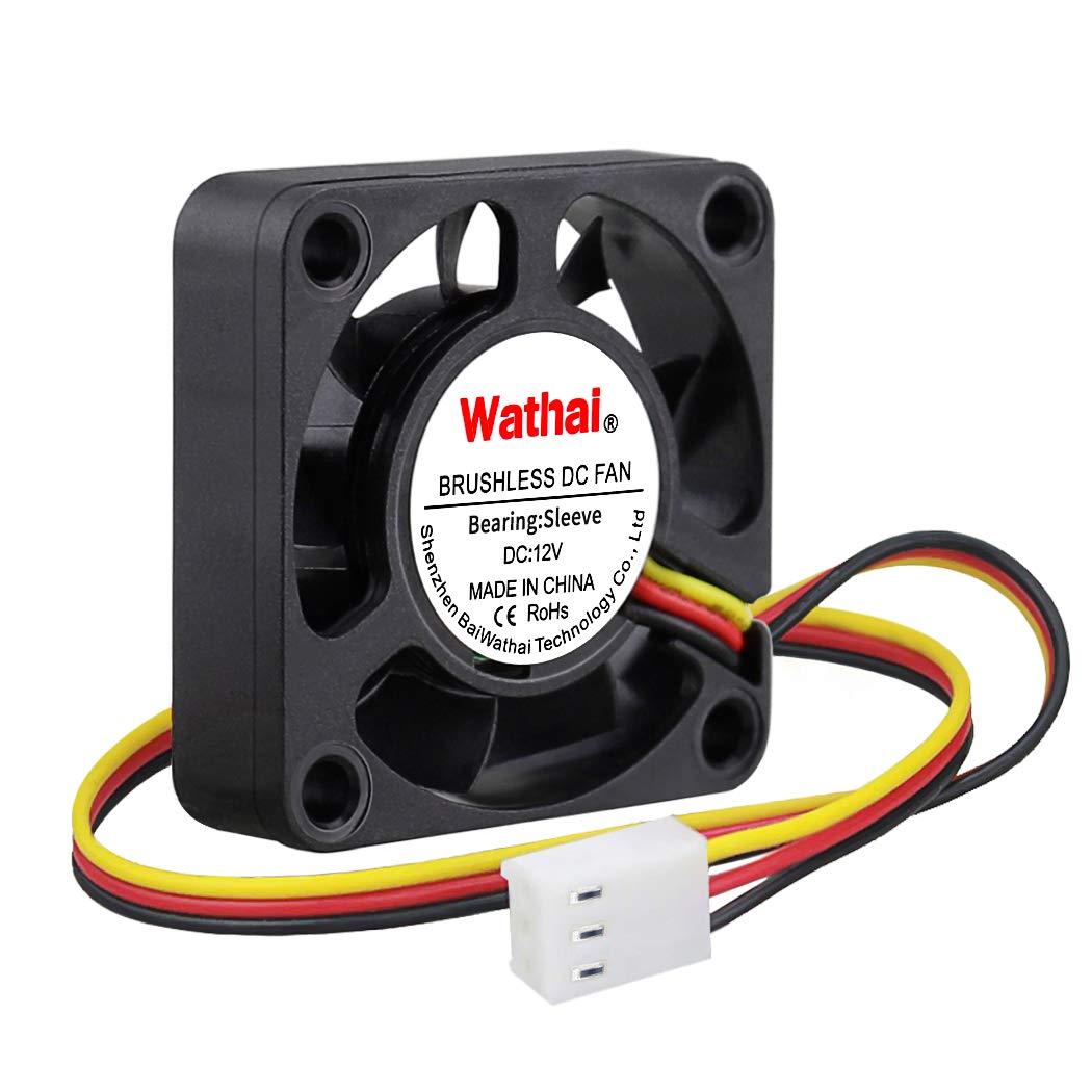 Wathai Wathai 40mm x 10mm DC Brushless Fan 12V 3Pin Cooling for 3D Printing, PC Computer Case, CPU Replacement, Graphics Card, Raspberry PI