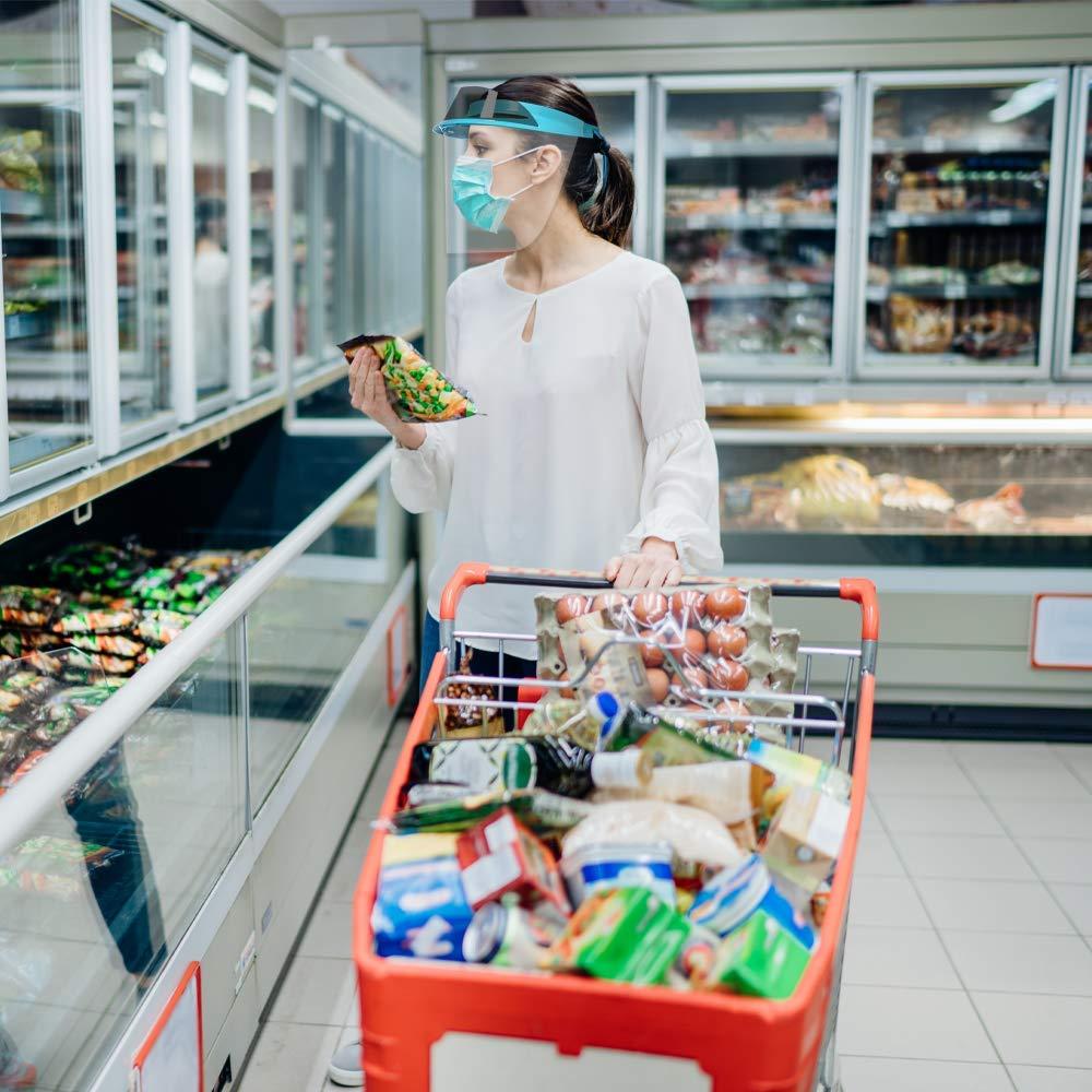 Pac-Dent Pac-Dent iVisor Plus Reusable Face Shield Kit, Full Face Protective Shield with Anti-Fog Coating and Cinch Cord, Adjustable to Comfortably Fit All Head Sizes, Satin Black