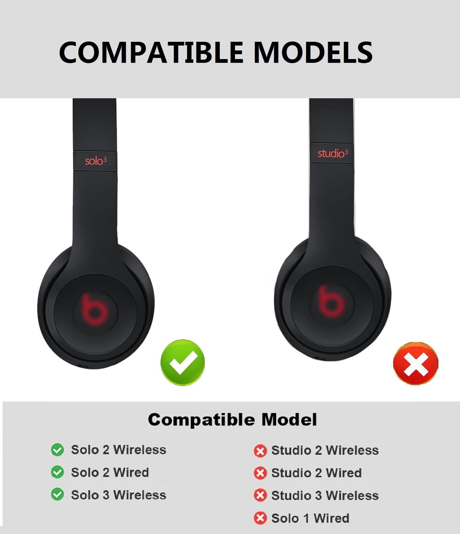 SOVEUG SOVEUG Ear Pads Replacement for Beats Solo 3 - Earpad Cushions Compatible with Beats by Solo3/Solo2 Wireless ON-Ear Headphones (C)