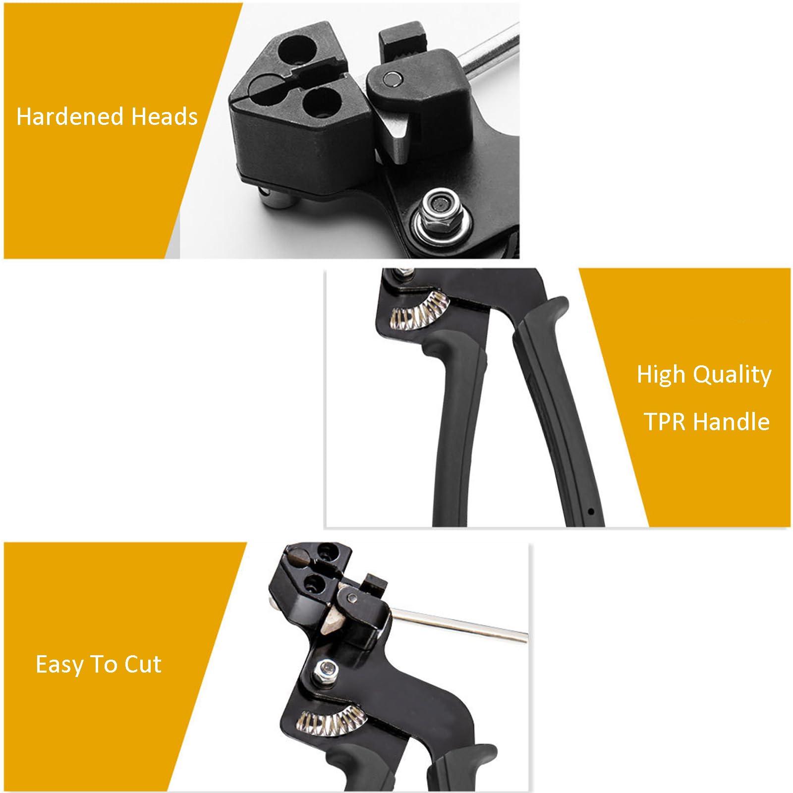 nLn Hope Stainless Steel Cable Tie Gun Metal Zip Tensioner, Multi-Purpose Hand Tensioning Cutting Tool for Self-Locking Metal Zip Ties Cable Strap Tie (PG100 Cable Tie Gun)