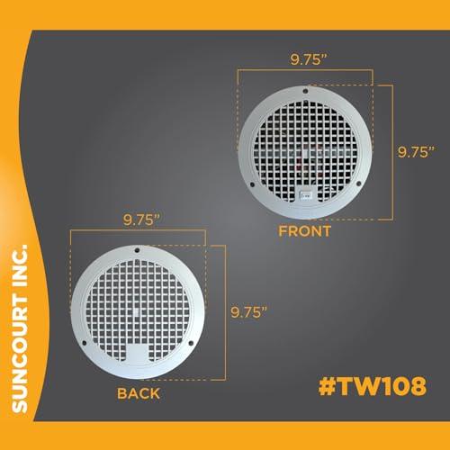 Suncourt Suncourt ThruWall TW108 Room-to-Room Transfer Through Wall Vent Fan, 2-Speed Wall Vent Register Booster Fan, Quiet Operation, Improved Air Flow for Better Indoor Heating and Cooling, White