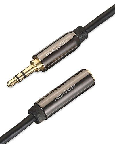 FosPower FosPower 3.5mm Male to 3.5mm Female Stereo Audio Extension Cable Adapter [24K Gold Plated Connectors] for Apple, Samsung, Motorola, HTC, Nokia, LG, Sony & More - 15ft