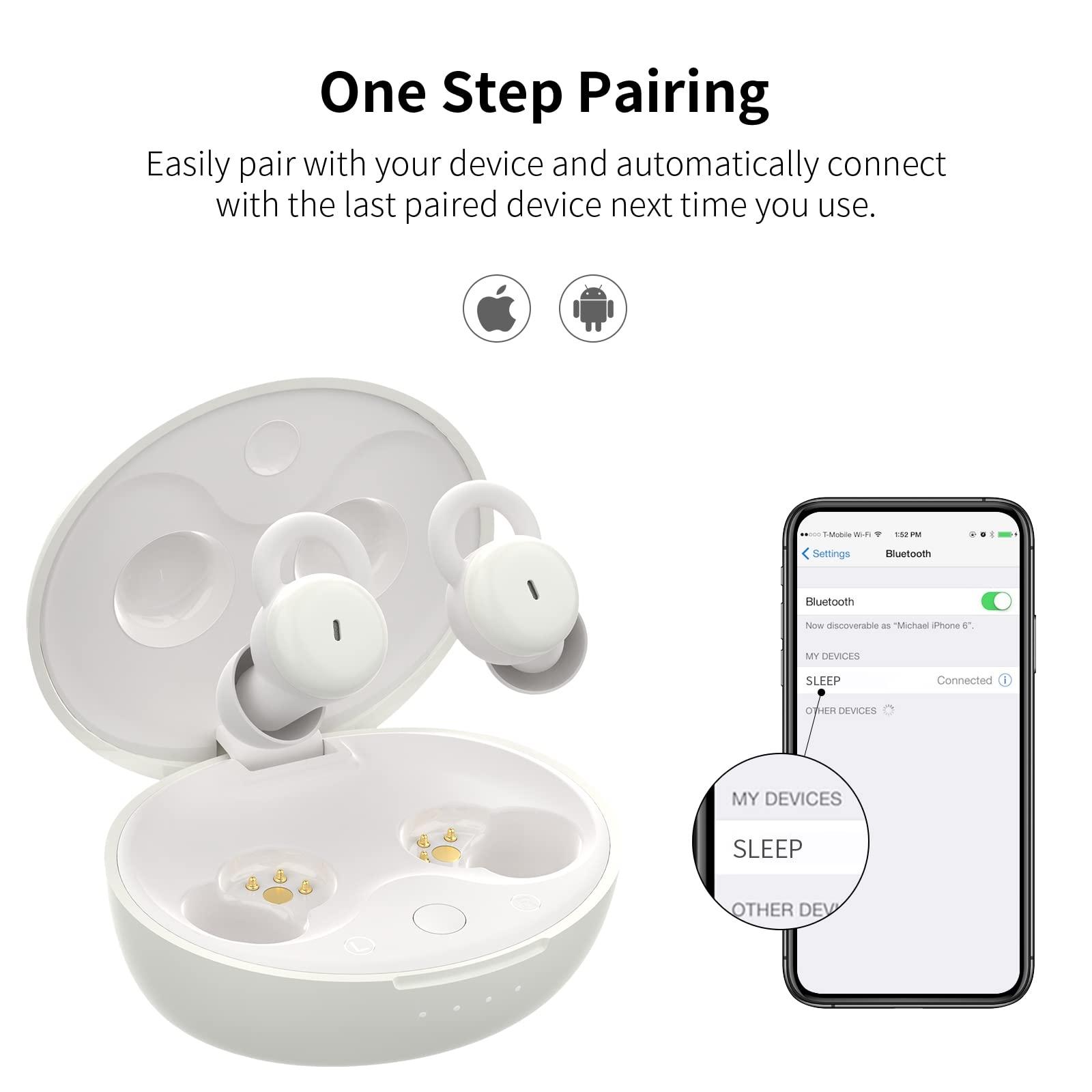 wedoking Small Sleep Earbuds Comfortable Sleeping Headphones for Side Sleeper Noise Blocking Bluetooth Sleepbuds in-Ear Soft Mini Invisible Buds for Working