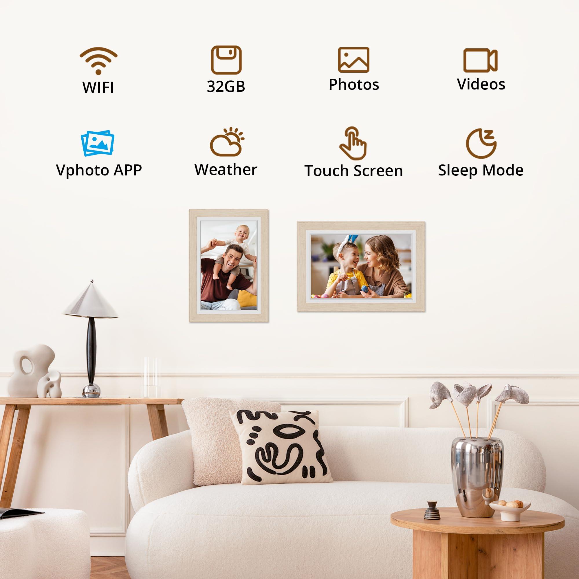 Dragon Touch Dragon Touch Digital Picture Frame WiFi 10 inch IPS Touch Screen Digital Photo Frame Display, 32GB Storage, Auto-Rotate, Share Photos via App, Email, Cloud, Classic 10 Brown