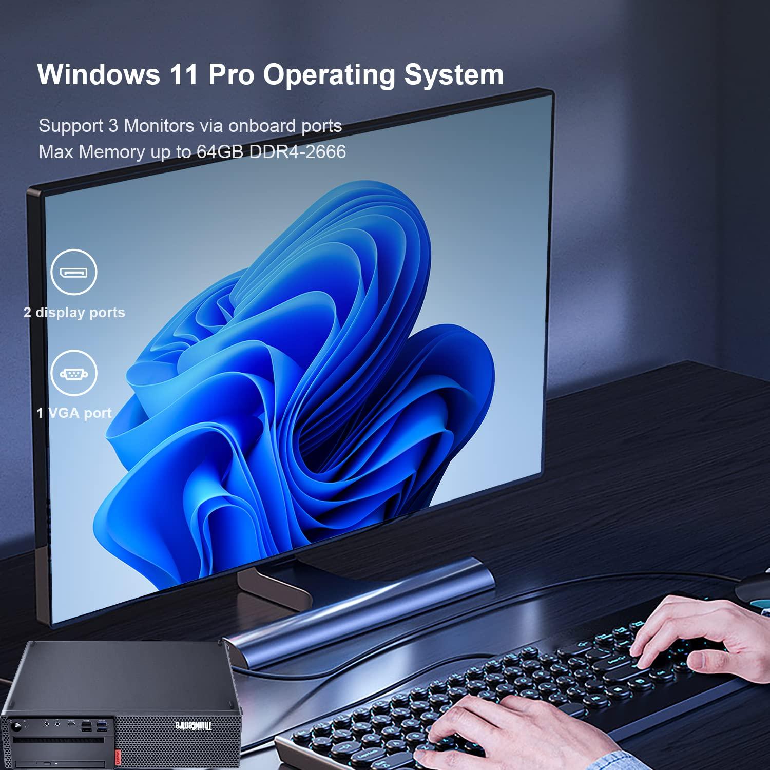 Lenovo Lenovo ThinkCentre M720 SFF Desktop Intel i7-9700 up to 4.70GHz 16GB DDR4 New 512GB NVMe SSD Built-in AX210 Wi-Fi 6E BT Dual Monitor Support Wireless Keyboard and Mouse Win11 Pro (Renewed)