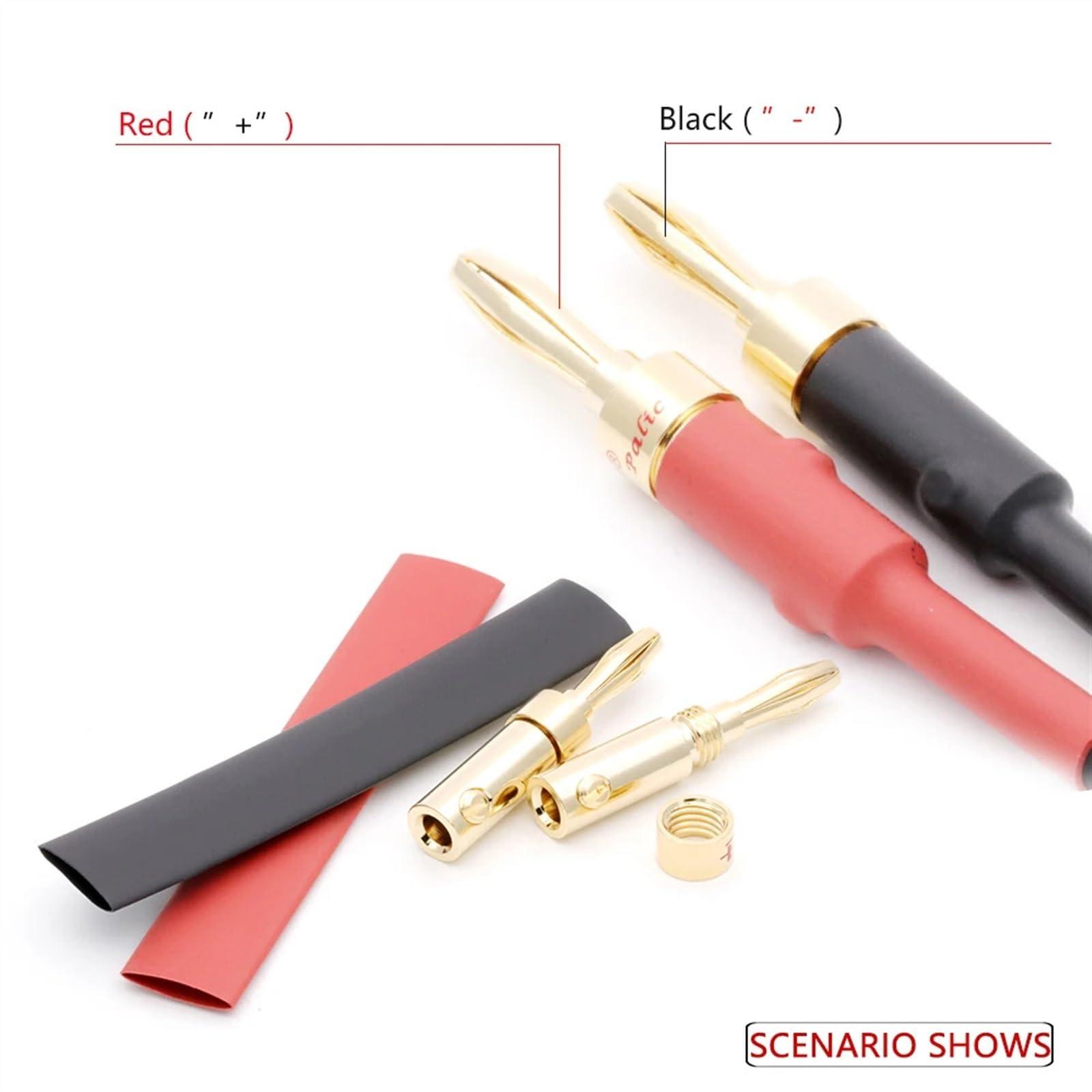 WUZDPRCJ 20pcs Banana Plug 24K Gold-Plated Copper Banana Speaker Plug Connector Adapter Audio Converter for Speaker Wire Amplifiers