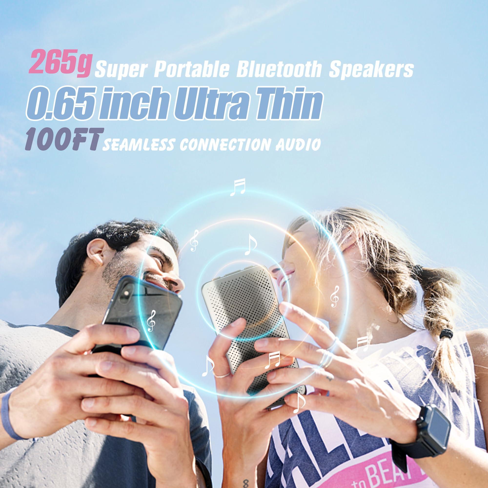 DUVOSS Bluetooth Speaker, 0.65" Ultra Thin Portable Magnetic Speakers, Loud&Clear Sound, IP67 Waterproof Dustproof, Bluetooth 5.1, TWS Pairing, EQ Mode, Sleek Small Wireless Speaker for Home, Outdoor