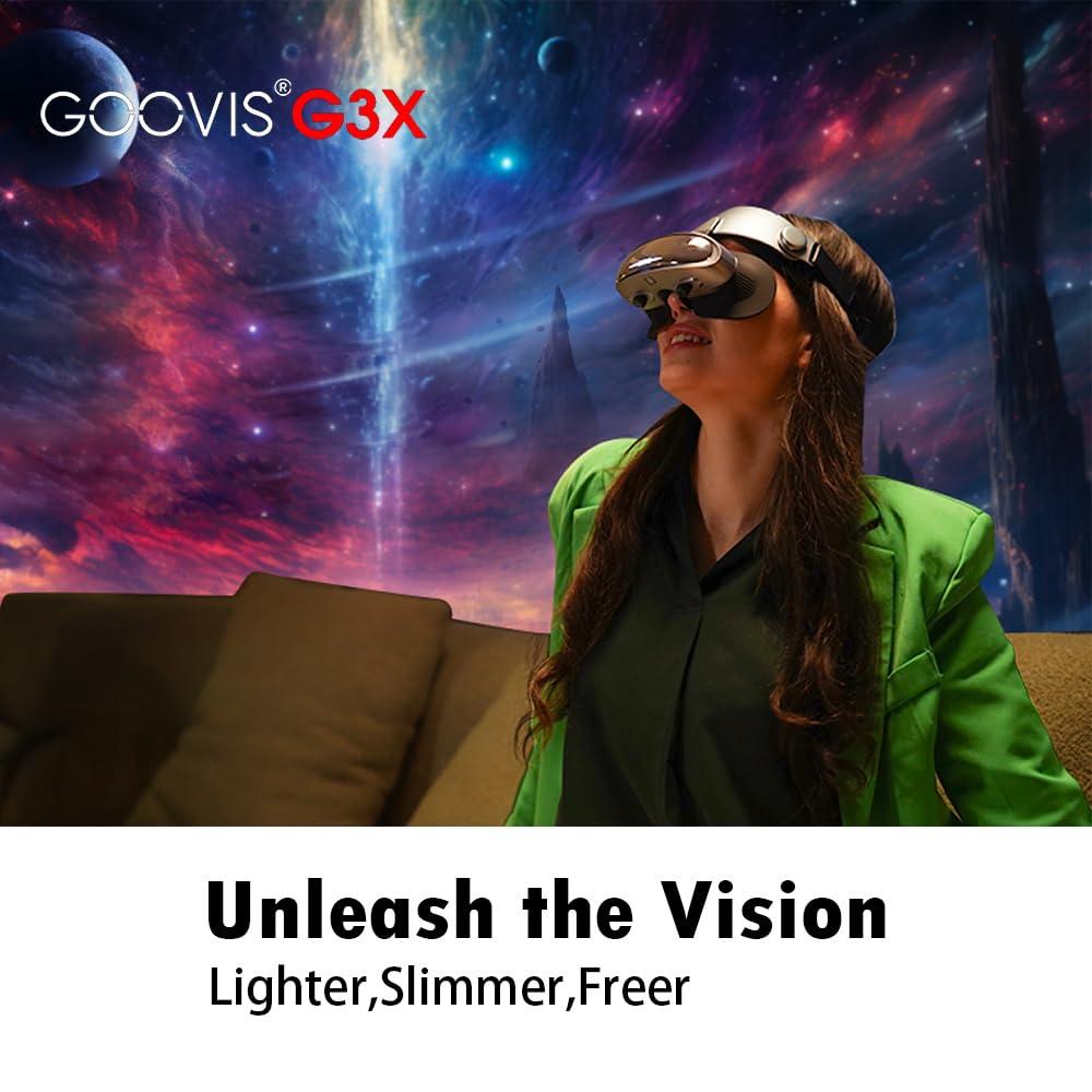 Goovis GOOVIS G3X 4K OLED Cinematic HMD Dual 2K Micro-OLED Screens, 42PPD aspheric Lenses, Compatible with Smartphone/pad/Notebook/PC/Xbox/Play Station 4/5/switch/ATV Dongle,Streaming Online Movies