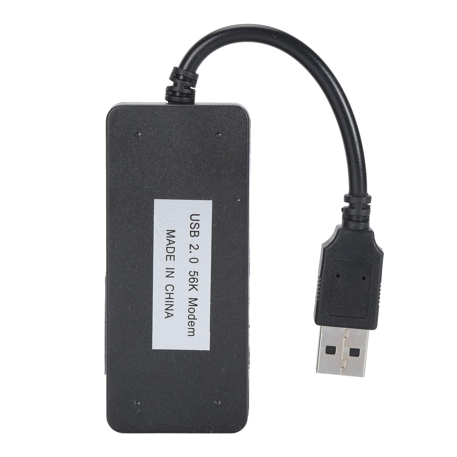 Zunate USB 2.0 Fax Modem, External V.90 56K Dial Up USB Analog Fax Modem, USB to Telephone Jack, RJ11 Ports Support Caller ID Computer Laptop Fax Modem for for Linux
