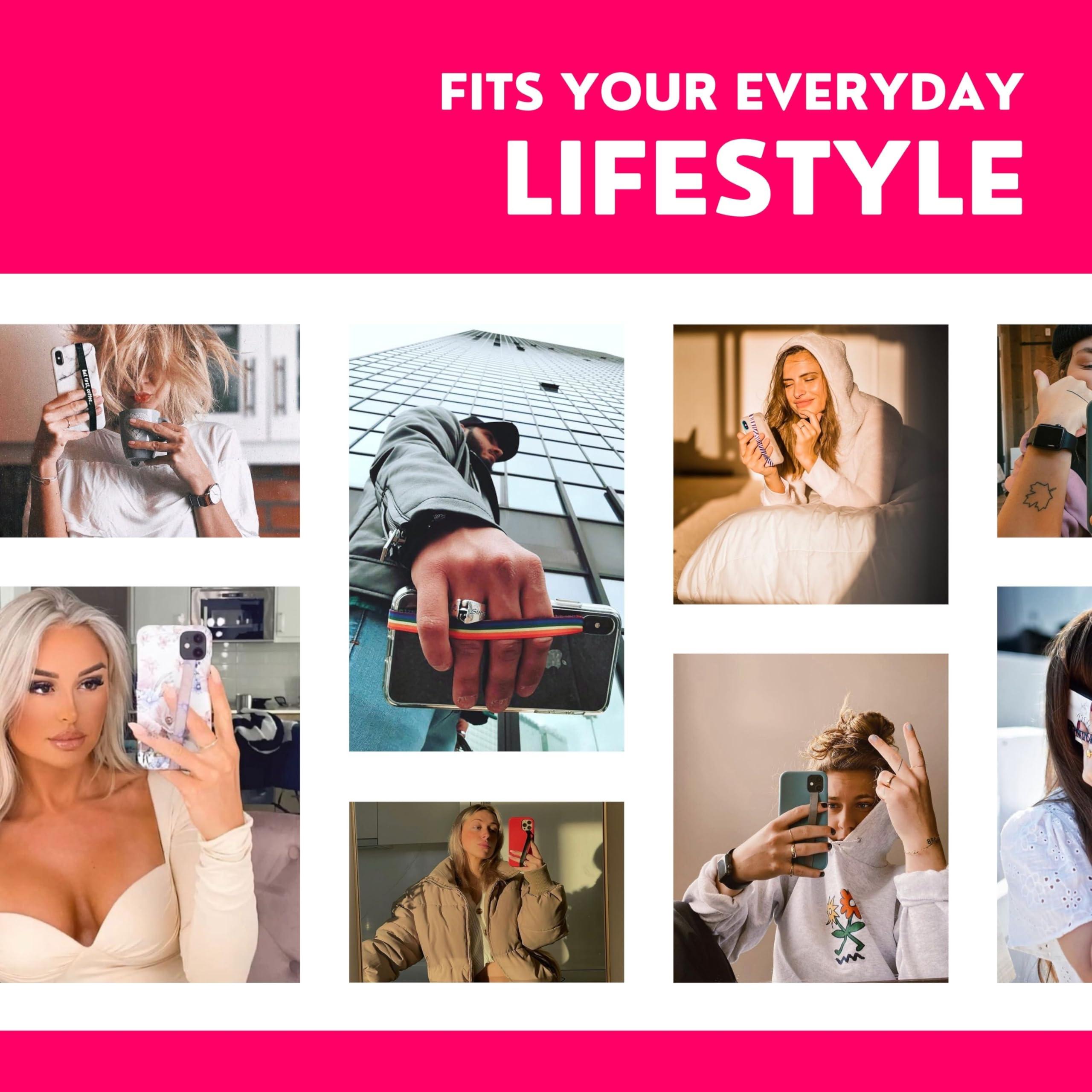 Phone Loops Phone Loops: Non-Elastic Phone Grip, Phone Strap, Phone Holder for Hand - Small, Light and Discreet Phone Loop Cell Phone Holder for Hand - Phone Finger Holder