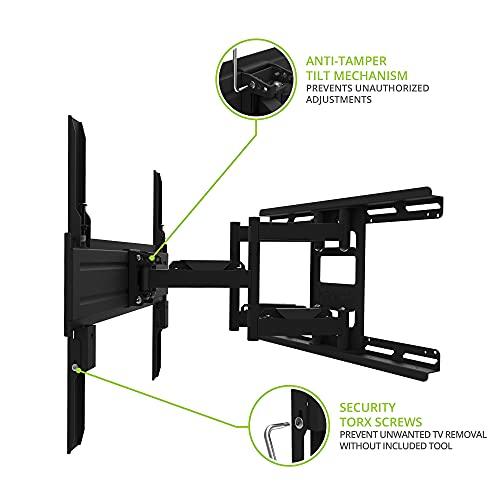 Kanto Kanto SDX600 Full Motion Anti-Theft Security TV Mount for 37-inch to 65-inch TVs | Extends 17" from Wall | Supports up to 100 lb | Up to 400 x 400 VESA | Black
