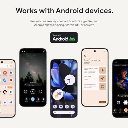 Google Google Pixel Watch 3 (41mm) Latest Model - Android Smartwatch, Heart Rate Tracking, Fitbit Advanced Running, Fitness Insights, 24-Hour Battery - Champagne Gold Aluminum Case - Hazel Band - LTE