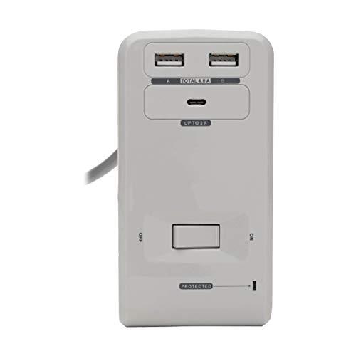Tripp Lite Tripp Lite Surge Protector Desk Clamp 6-Outlet 2 USB-A; 1 USB-C 8ft Cord