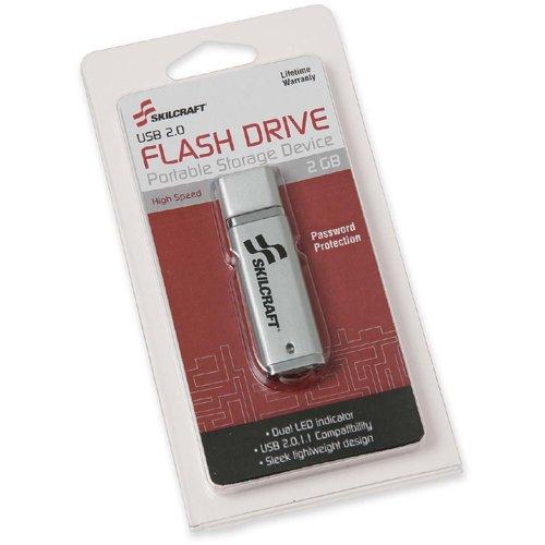 Skilcraft SKILCRAFT 7045-01-558-4986 USB Flash Drive with Plug-and-Play Technology, 2GB Capacity (6 per Box)