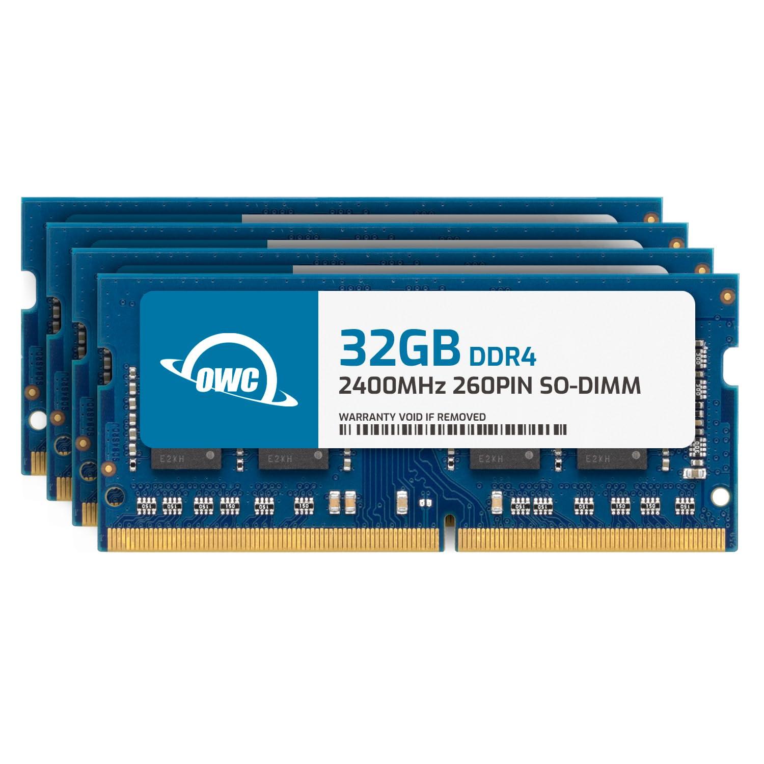 OWC OWC 128GB (4 x 32.0GB) 2400MHz DDR4 PC4-19200 SO-DIMM 260 Pin CL17 Memory Ram Module Upgrade (OWC2400DR4S128S)