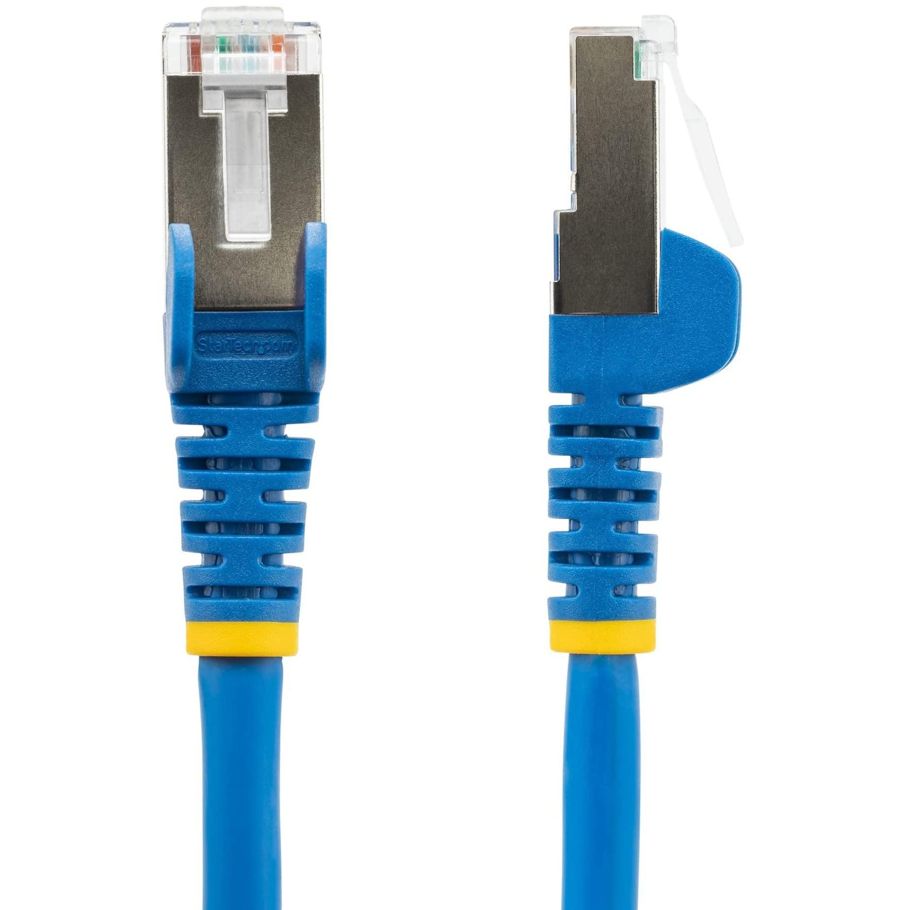 StarTech.com StarTech.com 9ft CAT6a Ethernet Cable - Low Smoke Zero Halogen (LSZH) - 10 Gigabit 500MHz 100W PoE RJ45 S/FTP Blue Network Patch Cord Snagless w/Strain Relief (NLBL-9F-CAT6A-PATCH)