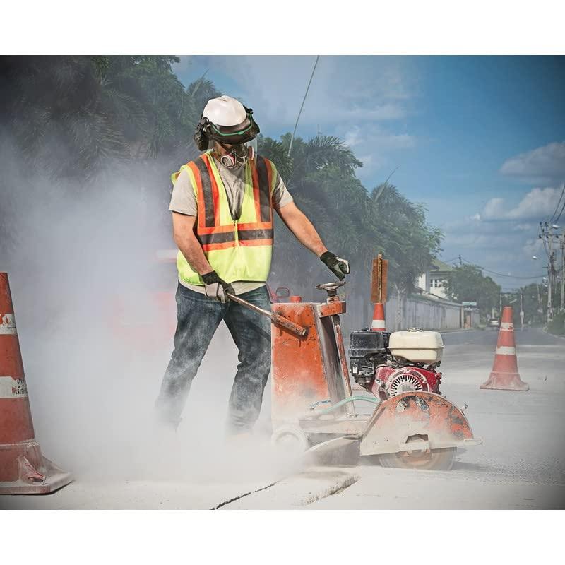 MSA MSA C217374 V-Gard Full-Brim Hard Hat With Fas-Trac III Ratchet Suspension | Polyethylene Shell, Superior Impact Protection, Self Adjusting Crown Straps - Standard Size in Black