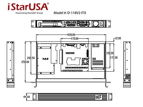 iStarUSA iStarUSA D Value D-118V2-ITX 1U Rackmount Mini-ITX Server Chassis (Black)