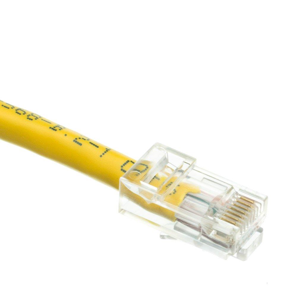 CableWholesale CableWholesale 50 Foot Cat6 Yellow Ethernet Patch Cable, Bootless, 24AWG Network Cable with RJ45 Gold Plated Connector, 4 Pair Stranded Bare Copper, Unshielded Twisted Pair (UTP) Internet Patch Cable