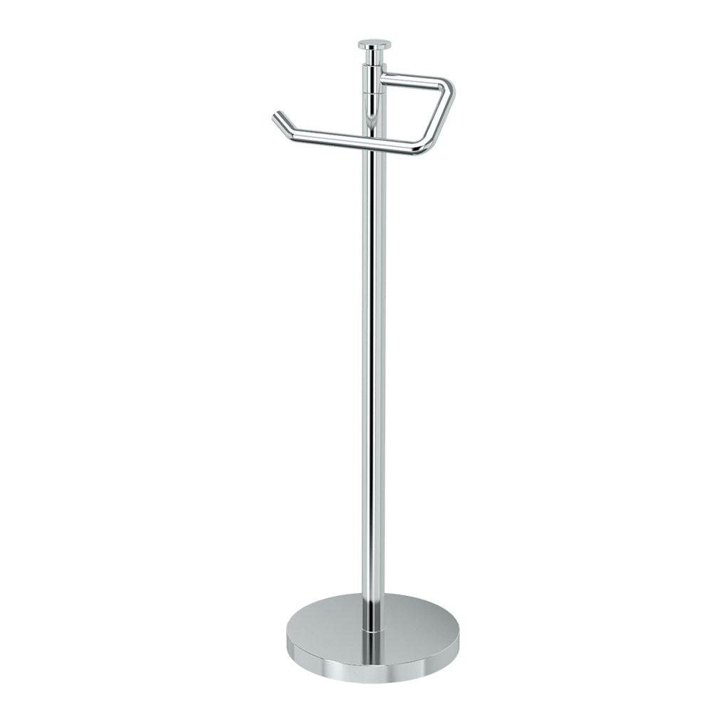 Gatco Gatco 1435C Freestanding Toilet Paper Holder, 23.68 H, Chrome | Toilet Tissue Roll Holder Stand With Weighted and Padded Base For Bathroom